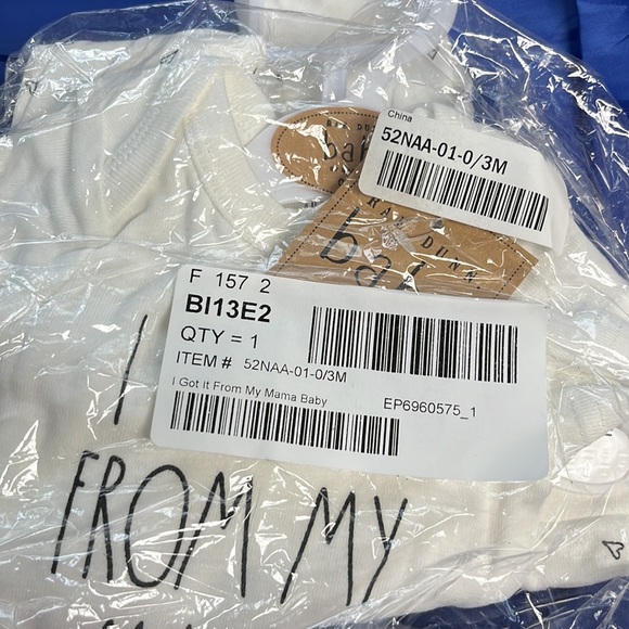 NEWRae Dunn I Got it From my Mama Baby bodysuit,pants,headband BNIP 3 pc set - Picture 7 of 7